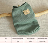 Green Bear Dog Vest – Summer Pet Shirt