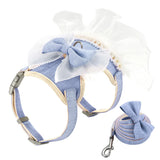 Bowknot Cat Harness & Leash Set – Cute Princess Dress for Small Pets