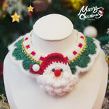 Cute Christmas Pet Collar Hand-knitted