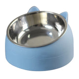Tilted Stainless Steel Cat Bowl – Non-Slip Neck Protection Feeder