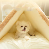 Winter Plush Dog Bed – Soft Cozy Sleeping Mat for Cats & Small to Medium Dogs