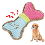 Plush Dog Bone Toy – Squeaky Chew Toy