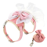Bowknot Cat Harness & Leash Set – Cute Princess Dress for Small Pets