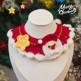 Christmas Cat Scarf – Hand-Knitted Santa & Reindeer Collar