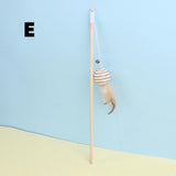 Wooden Cat Teaser Rod – Feather and Bell