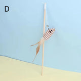 Wooden Cat Teaser Rod – Feather and Bell