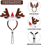 Christmas Pet Antler Headband – Festive Elk Hair Hoop for Dogs & Cats