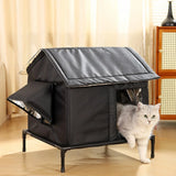 Heated Weatherproof Outdoor Cat House – Insulated Elevated Shelter for Multiple Cats
