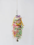 Natural Loofah Parrot Toy – Hanging Bird Swing with Bell