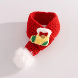 Christmas Knitted Pet Scarf with Pompom – Soft Winter Neck Warmer for Cats & Dogs