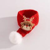 Christmas Knitted Pet Scarf with Pompom – Soft Winter Neck Warmer for Cats & Dogs