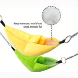 Banana-Shaped Hamster Hammock – Warm Cotton Hanging Nest for Small Animals