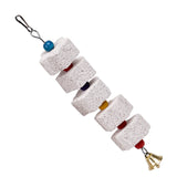 Bird Chewing Toy Parrot Beak Grinding Calcium Stone with Bells