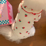 Strawberry Dog Vest – Summer Breathable Outfit for Small Dogs & Cats