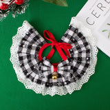 Christmas Lace Bow Pet Bib – Decorative Drool Scarf for Cats & Dogs