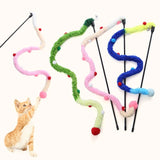 Feather Cat Teaser Wand – Interactive Colorful Rod Toy