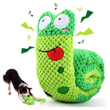 Interactive Dog Puzzle Feeder Toy – Durable Plush Snail with Squeaker, Foldable & Chew-Resistant