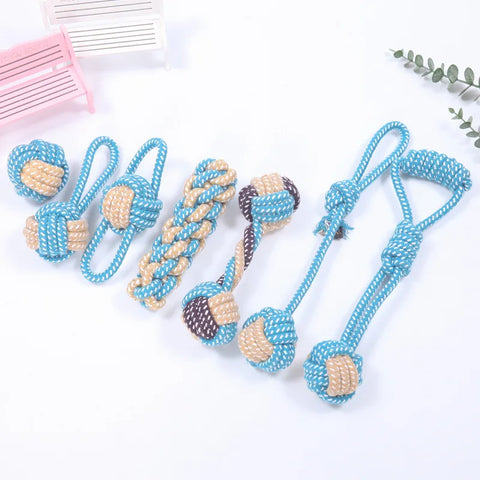 Chew & Play Cotton Rope Ball – Fun Dog Toy & Toothbrush