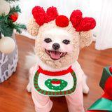 Christmas Dog Costume with Hat and Scarf