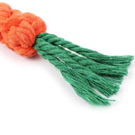 Carrot Rope Dog Chew Toy – Durable Cotton, Safe for Puppies, Teeth Cleaning & Bite-Resistant