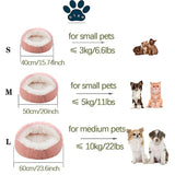 2-in-1 Plush Pet Bed with Cover – Warm Round Cat & Small Dog Sleeping Cave (50CM)