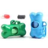 Portable Bone-Shaped Dog Waste Bag Holder with Disposable Bags