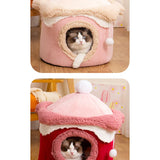 Ice Cream Pet Tent Bed – Self-Warming Cozy Cave for Cats & Small Dogs