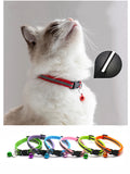 Reflective Adjustable Cat and Small Dog Collars with Bells – 2 Pack