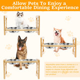 Adjustable Elevated Dog Feeder – Wooden Stand with Double Bowls