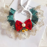 Organza Lace Bowknot Pet Collar – Cute Scarf Accessory for Cats & Dogs