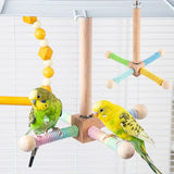 Solid Wood Rotary Tabletop Bird Perch Detachable