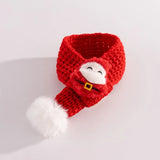 Christmas Knitted Pet Scarf with Pompom – Soft Winter Neck Warmer for Cats & Dogs