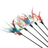 Cat Feather Wand Toys with Bells – 5pcs