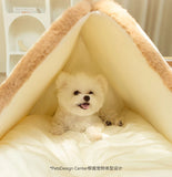 Winter Plush Dog Bed – Soft Cozy Sleeping Mat for Cats & Small to Medium Dogs