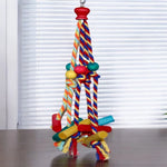 Cage Hanging Rope Bird Climbing Chewing Toys Multicolored Natural Wooden Bird Chewing Toys