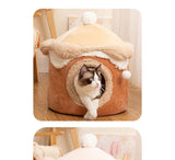 Ice Cream Pet Tent Bed – Self-Warming Cozy Cave for Cats & Small Dogs