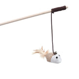 Wooden Cat Teaser Rod – Feather and Bell