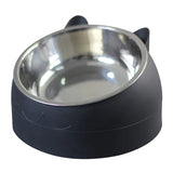 Tilted Stainless Steel Cat Bowl – Non-Slip Neck Protection Feeder