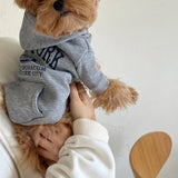 Letter Print Fleece Dog Hoodie