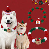 Christmas Plush Ball Pet Collar – Festive Elastic Headpiece for Cats & Dogs