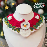 Cute Christmas Pet Collar Hand-knitted