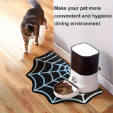 Extra Large Spider Web Pet Feeding Mat – Non-Slip Easy Clean Bowl Protector