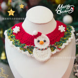 Christmas Cat Scarf – Hand-Knitted Santa & Reindeer Collar