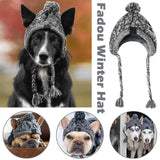 Winter Knitted Dog Hat – Windproof Fluffy Pom-Pom for Small Dogs