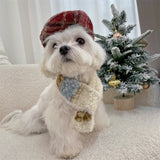 Fancy Winter Pet Dog Scarf with Lattice