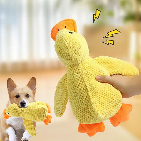 Plush Duck Dog Toy – Bite-Resistant, Sound & Teeth-Grinding Comfort Toy for Small & Large Dogs