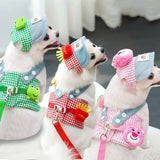 (3 styles) Overalls Pet Set – Harness, Leash & Sun Hat for Cats & Small Dogs