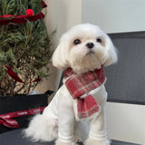 Fancy Winter Pet Dog Scarf with Lattice