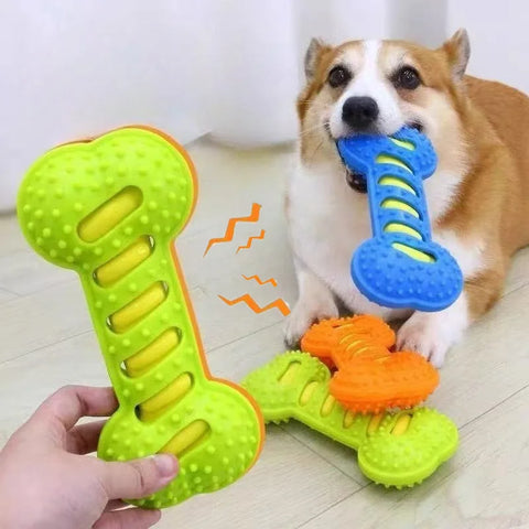 Pet Dog Chew Toys Rubber Bone Toy Bite Resistant
