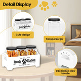 Pet Treat Jar Set – 3pcs Storage Containers with Wooden Holder